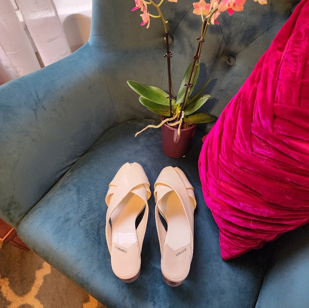 White Jeffrey Campbell Slides